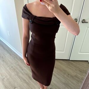 Christian Dior brown strapless dress